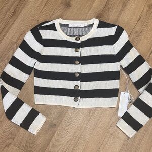 bishop + young Villeroy Stripe Sweater Black Stripe Size XS NWT
